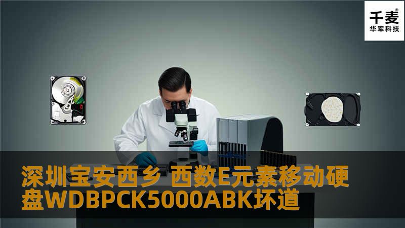 深圳宝安西乡 西数E元素移动硬盘WDBPCK5000ABK坏道