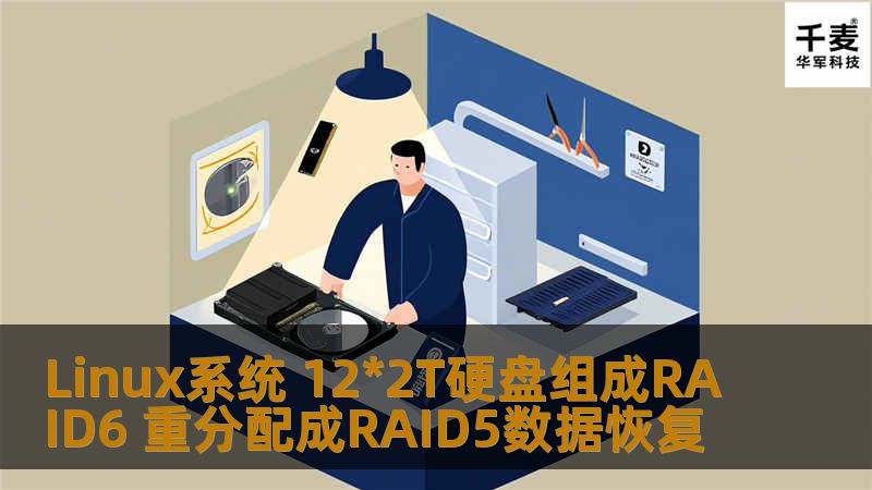 Linux系统 12*2T硬盘组成RAID6 重分配成RAID5数据恢复