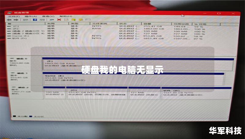 硬盘我的电脑无显示 硬盘我的电脑无显示