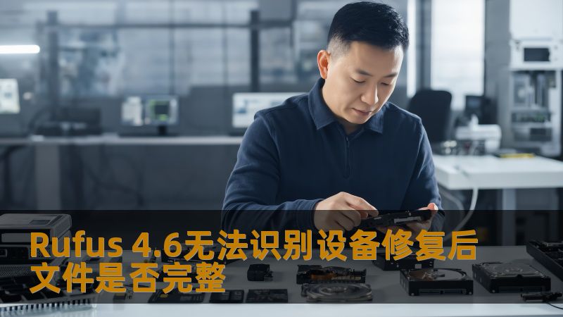 Rufus 4.6无法识别设备修复后文件是否完整 Rufus 4.6无法识别设备修复后文件是否完整