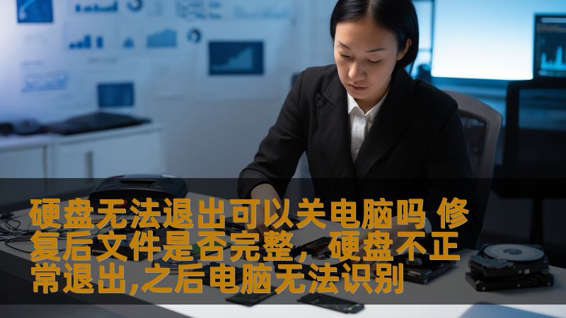 硬盘无法退出可以关电脑吗 修复后文件是否完整，硬盘不正常退出,之后电脑无法识别