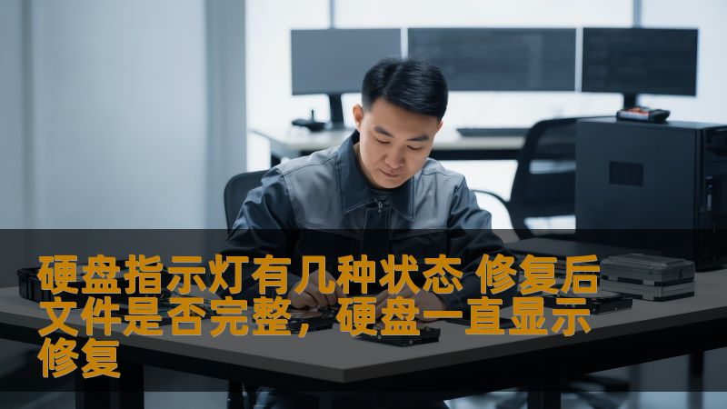硬盘指示灯有几种状态 修复后文件是否完整，硬盘一直显示修复