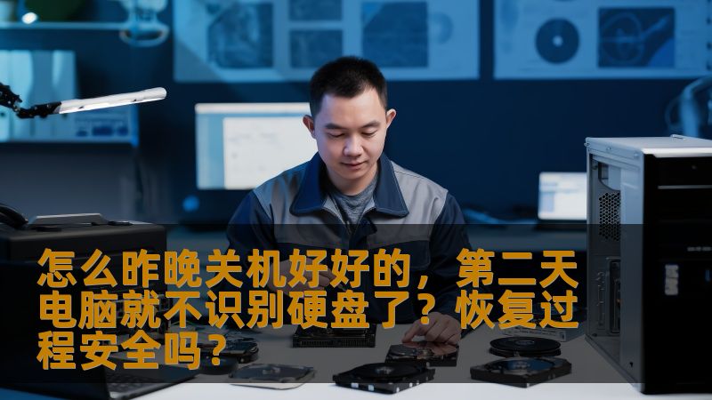 怎么昨晚关机好好的，第二天电脑就不识别硬盘了？恢复过程安全吗？