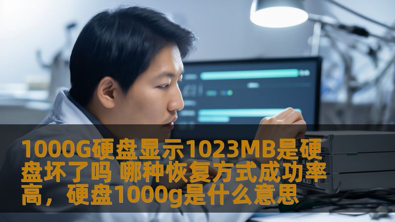 1000G硬盘显示1023MB是硬盘坏了吗 哪种恢复方式成功率高，硬盘1000g是什么意思