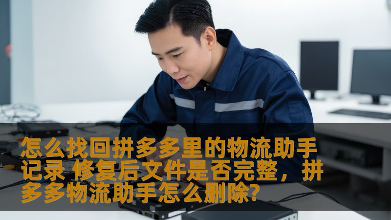 怎么找回拼多多里的物流助手记录 修复后文件是否完整，拼多多物流助手怎么删除?