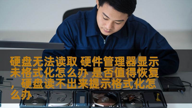 硬盘无法读取 硬件管理器显示未格式化怎么办 是否值得恢复，硬盘读不出来提示格式化怎么办