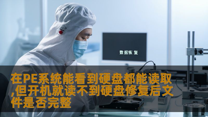 在PE系统能看到硬盘都能读取,但开机就读不到硬盘修复后文件是否完整