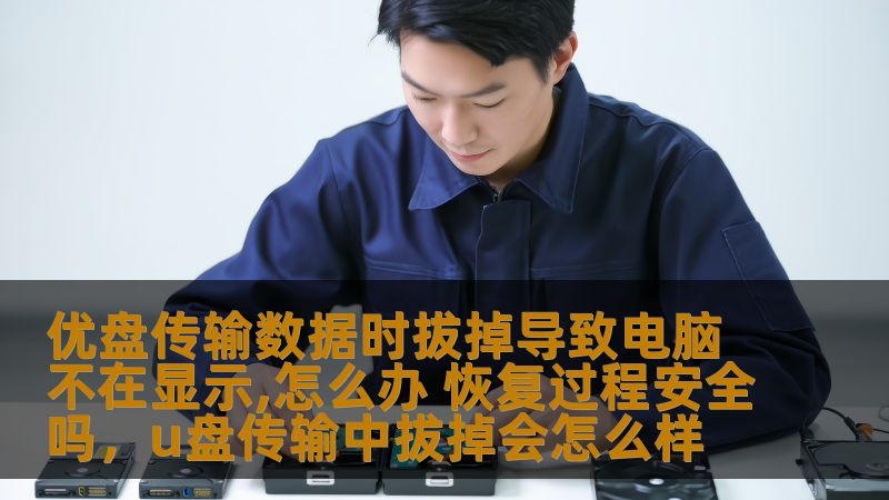 优盘传输数据时拔掉导致电脑不在显示,怎么办 恢复过程安全吗，u盘传输中拔掉会怎么样