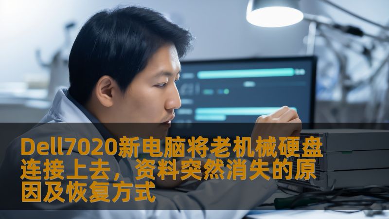 Dell7020新电脑将老机械硬盘连接上去，资料突然消失的原因及恢复方式