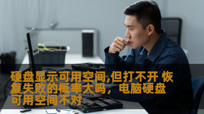 硬盘显示可用空间,但打不开 恢复失败的概率大吗，电脑硬盘可用空间不对