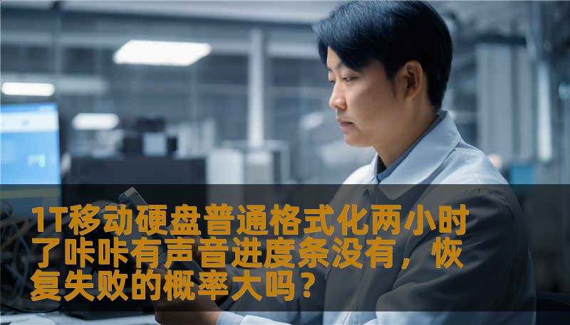 1T移动硬盘普通格式化两小时了咔咔有声音进度条没有，恢复失败的概率大吗？