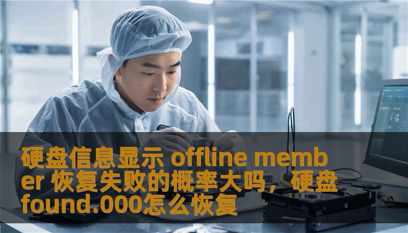 硬盘信息显示 offline member 恢复失败的概率大吗，硬盘found.000怎么恢复