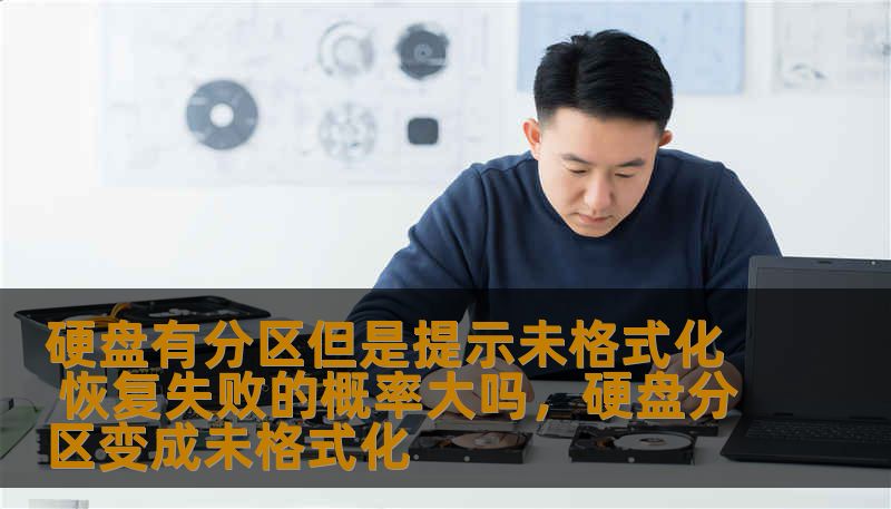 硬盘有分区但是提示未格式化 恢复失败的概率大吗，硬盘分区变成未格式化