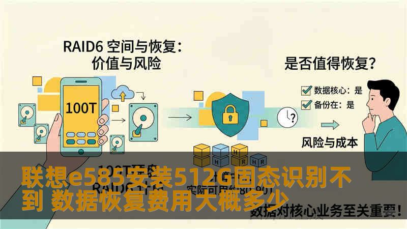 联想e585安装512G固态识别不到 数据恢复费用大概多少