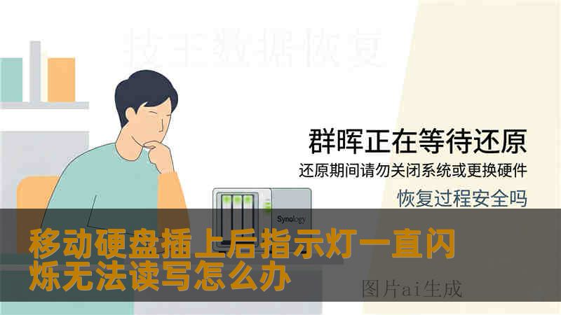 移动硬盘插上后指示灯一直闪烁无法读写怎么办