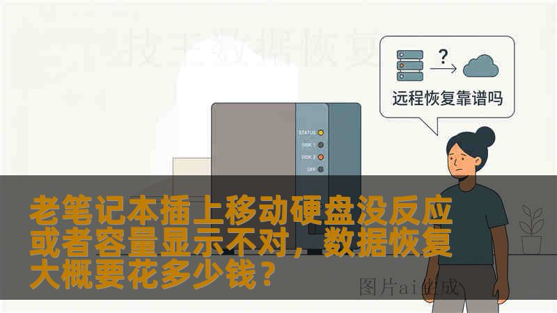 老笔记本插上移动硬盘没反应或者容量显示不对，数据恢复大概要花多少钱？