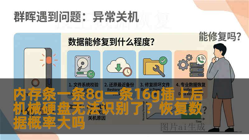 内存条一条8g一条16g插上后机械硬盘无法识别了？恢复数据概率大吗