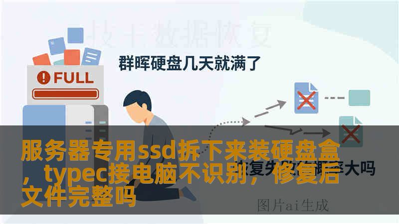 服务器专用ssd拆下来装硬盘盒，typec接电脑不识别，修复后文件完整吗