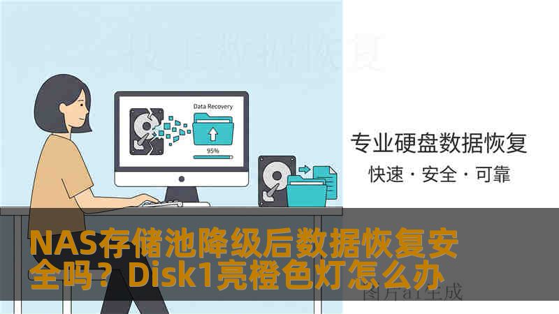 NAS存储池降级后数据恢复安全吗？Disk1亮橙色灯怎么办
