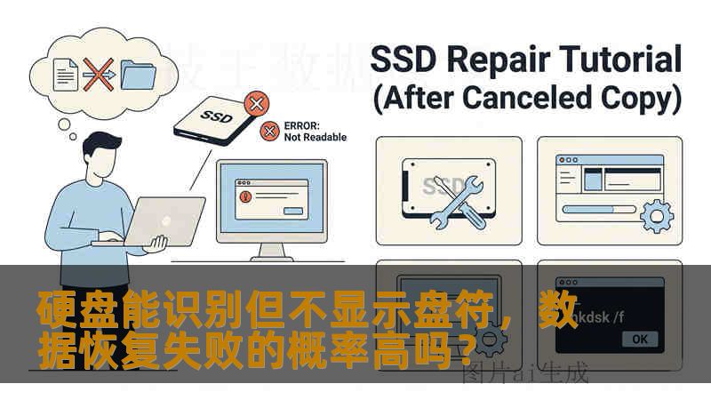 硬盘能识别但不显示盘符，数据恢复失败的概率高吗？