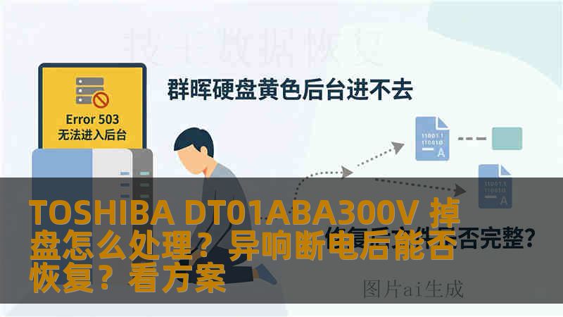 TOSHIBA DT01ABA300V 掉盘怎么处理？异响断电后能否恢复？看方案