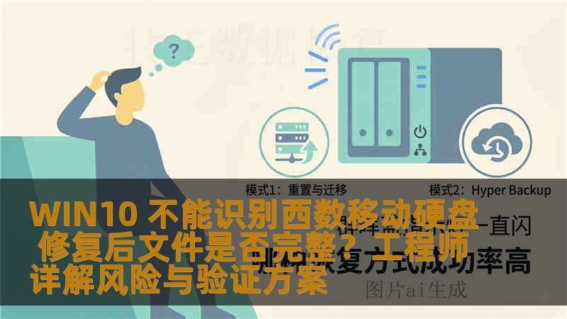 WIN10 不能识别西数移动硬盘 修复后文件是否完整？工程师详解风险与验证方案