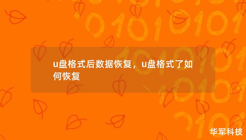 U盘格式化后如何恢复丢失的数据？本篇文章为您详细解答，提供多种恢复方法，帮您挽回意外丢失的重要文件。