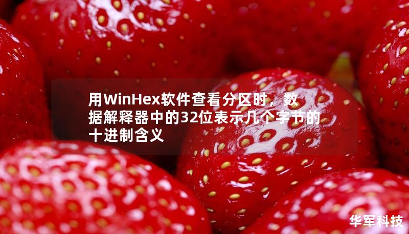 用WinHex软件查看分区时，数据解释器中的32位表示几个字节的十进制含义