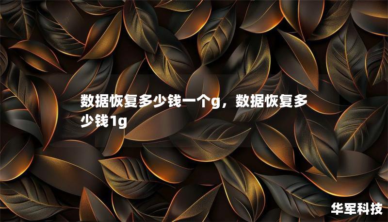 文章大纲        H1: 数据恢复多少钱一个G？揭秘数据恢复价格的背后            H2: 数据恢复的基本概念        H3: 什么是数据恢复？        H3: 数据丢失的常见原因        H2: 数据恢复的价格影响因素        H3: 恢复难度        H3: 存储介质类型        H3: 数据丢失的严重程度        H3: 专业数据恢复...