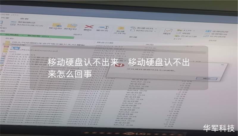 移动硬盘无法识别是常见问题，但不必恐慌。本文深入分析各种原因，并提供了详细的解决方案，帮助你快速恢复数据和使用硬盘。