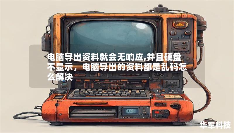 电脑导出资料就会无响应,并且硬盘不显示,电脑导出的资料都是乱码怎么解决 电脑导出资料就会无响应,并且硬盘不显示,电脑导出的资料都是乱码怎么解决