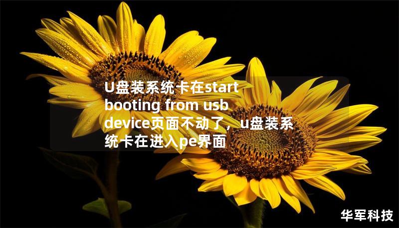 U盘装系统卡在start booting from usb device页面不动了,u盘装系统卡在进入pe界面 U盘装系统卡在start booting from usb device页面不动了,u盘装系统卡在进入pe界面